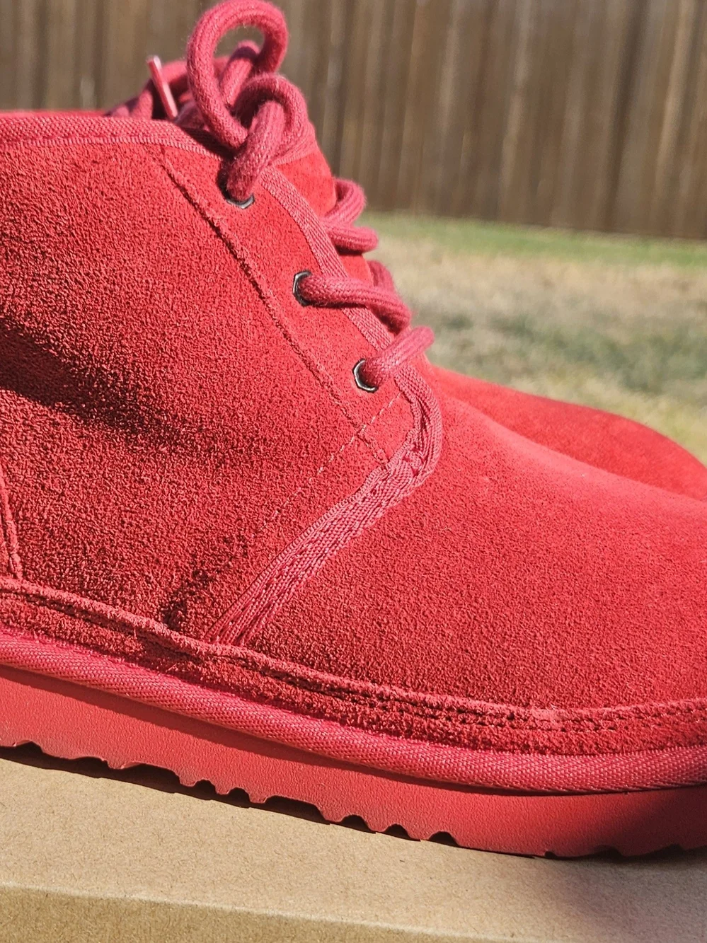 UGG Red Girl's Suede Lace-Up Boots